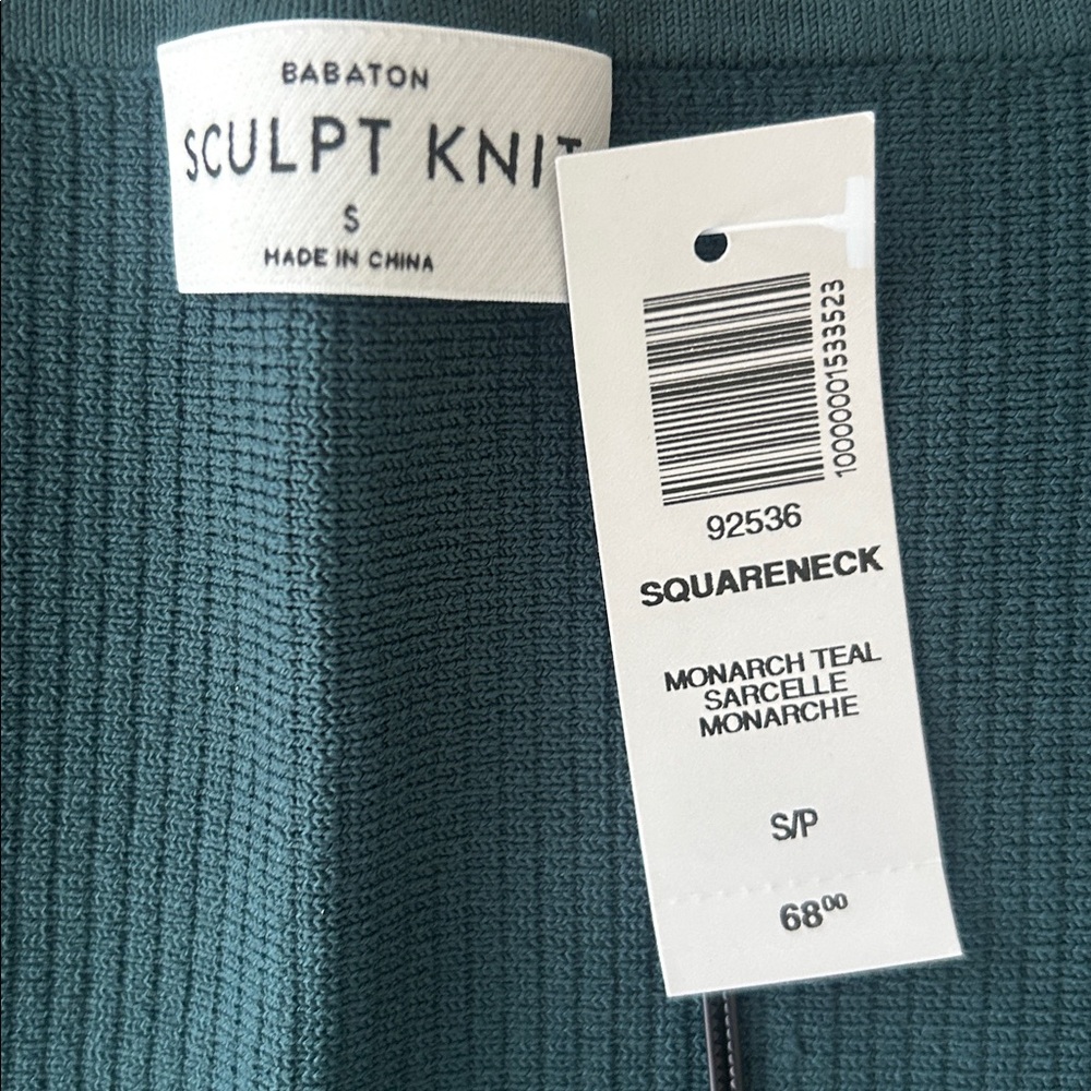 Aritzia Green ribbed crop top NWT - Picture 2 of 5